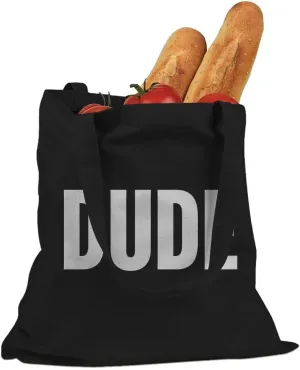Indica Plateau DUDE Funny Phrase Bro Cotton Canvas Tote Bag