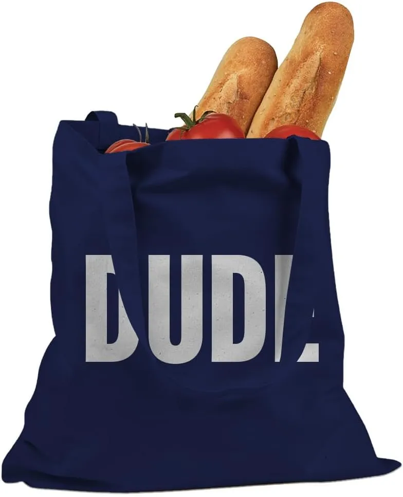 Indica Plateau DUDE Funny Phrase Bro Cotton Canvas Tote Bag