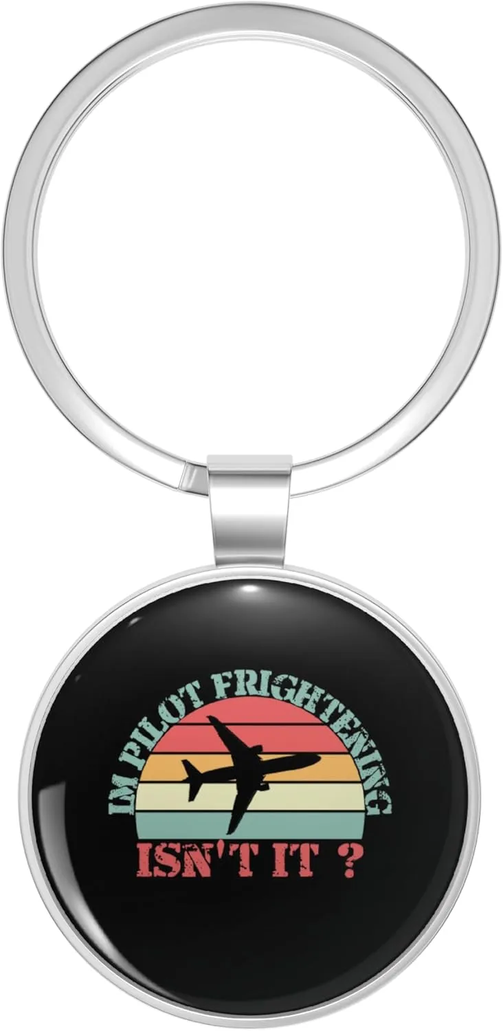 International Civil Aviation Day - im pilot frightening isnt it Metal Double Sided Key Chain Keychain