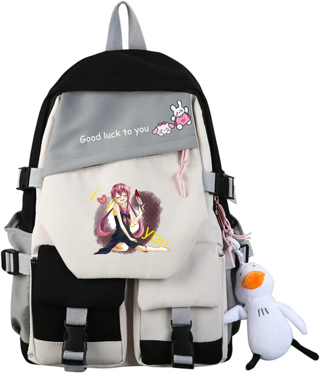 ISaikoy Anime Future Diary Backpack Students Bookbag Shoulder School Bag Daypack Laptop Bag 4