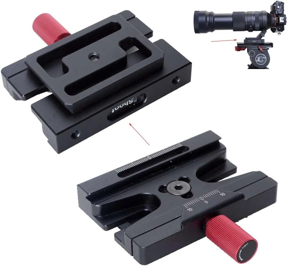iShoot Arca-Swiss/RRS & Manfrotto 200PL/410PL to Sachtler 6T/8T/10T/DV8/DV10 Quick Release Plate Converter Adapter, Black, Compatible with Camera, None Mount, Adapter