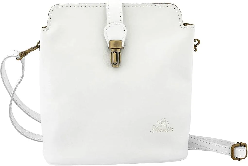 Italian Genuine Leather Small Purse, Crossbody Bag, Shoulder Bag with Snap & Clasp Closure For Women