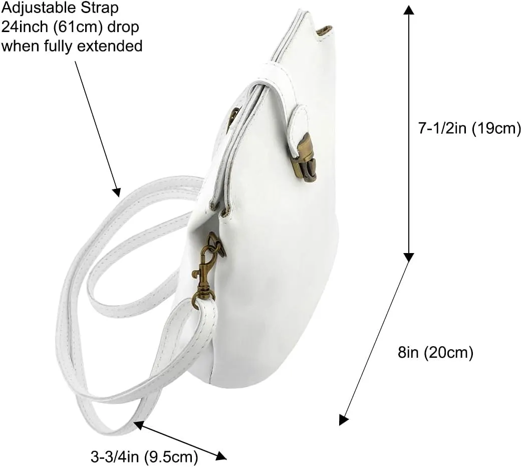 Italian Genuine Leather Small Purse, Crossbody Bag, Shoulder Bag with Snap & Clasp Closure For Women