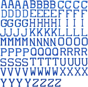 J.CARP 104Pcs Blue Alphabet A to Z Patches, Iron on Sew on Letters for Clothing, Hats, Shoes, Backpacks, Handbags, Jeans, Jackets etc.