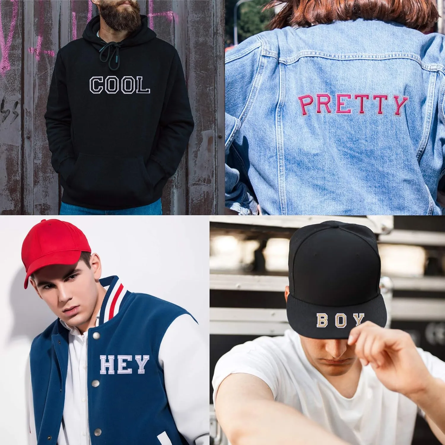J.CARP 104Pcs Blue Alphabet A to Z Patches, Iron on Sew on Letters for Clothing, Hats, Shoes, Backpacks, Handbags, Jeans, Jackets etc.