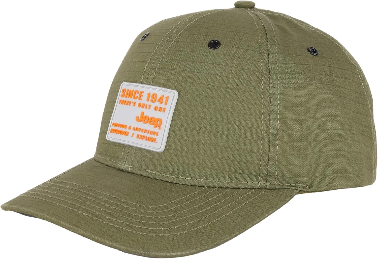 Jeep Since 1941 "There's Only One Rubber Patch Logo 6 Panel Mid Profile Trucker Hat Dad Cap