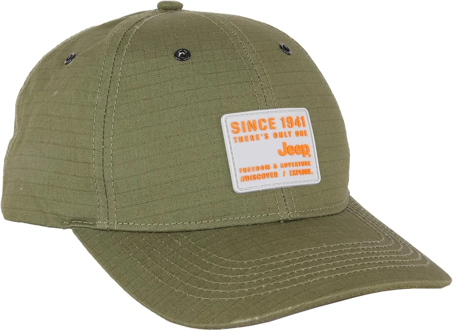 Jeep Since 1941 "There's Only One Rubber Patch Logo 6 Panel Mid Profile Trucker Hat Dad Cap