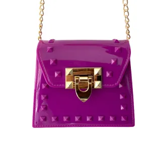 JELLY WITH STUD PURPLE BAG