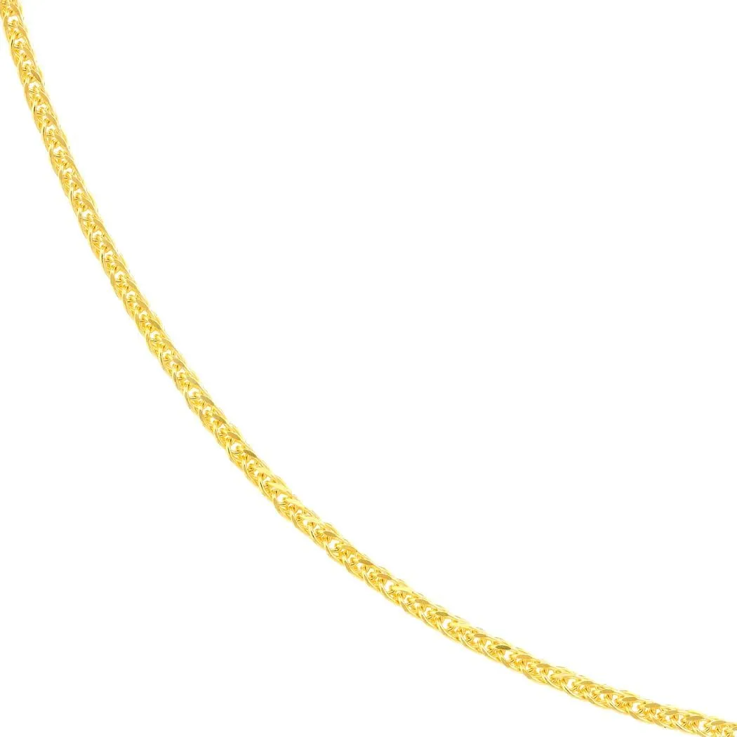 JewelryWeb 14k Yellow Gold 1mm Square Triple Wheat Chain Necklace Lobster Lock Closure Chain-Necklace for Women and Men