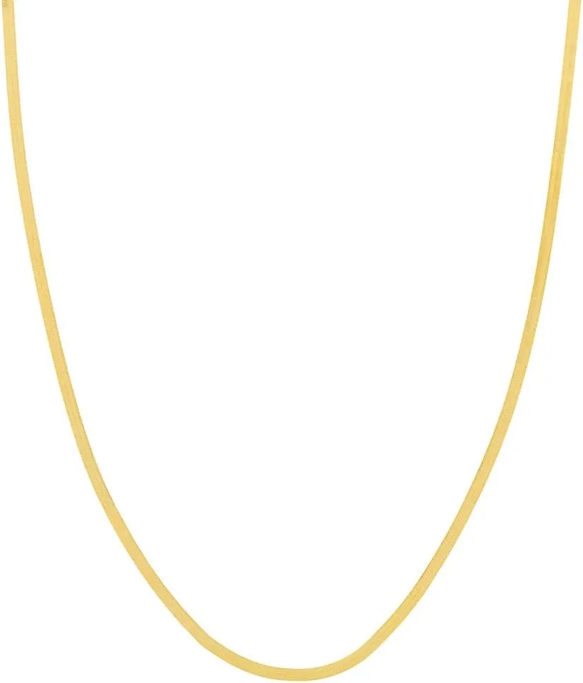 JewelryWeb 14k Yellow Gold 2.7mm Triple Herringbone Chain Necklace Lobster Lock Closure Chain-Necklace for Women and Men