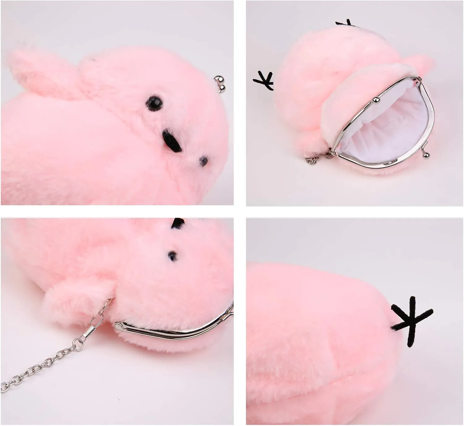 JHVYF Women Cute Plush Crossbody Bag Chic Small Shoulder Purse Cell Phone Wallet For Girls