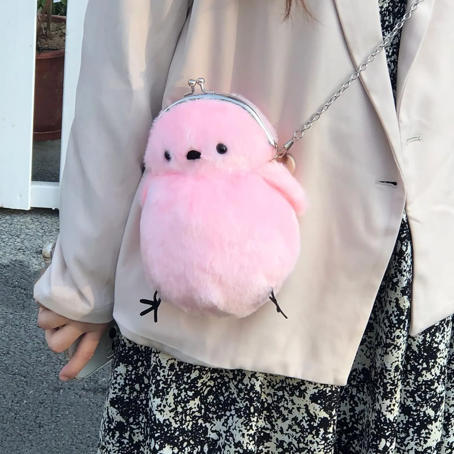 JHVYF Women Cute Plush Crossbody Bag Chic Small Shoulder Purse Cell Phone Wallet For Girls