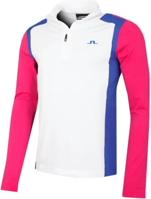 J.Lindeberg Men's Lukas Quarter Zip Mid Layer Sweater - Pink Peacock - L