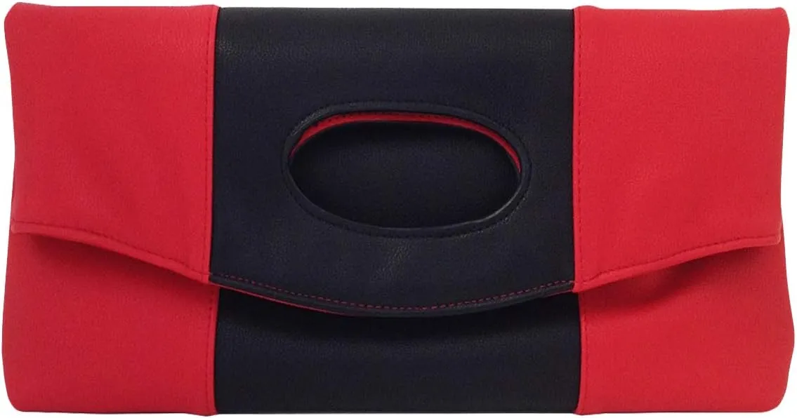 JNB Color Block Fold Over Clutch