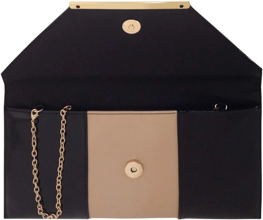 JNB Patent Color Block Envelop Clutch