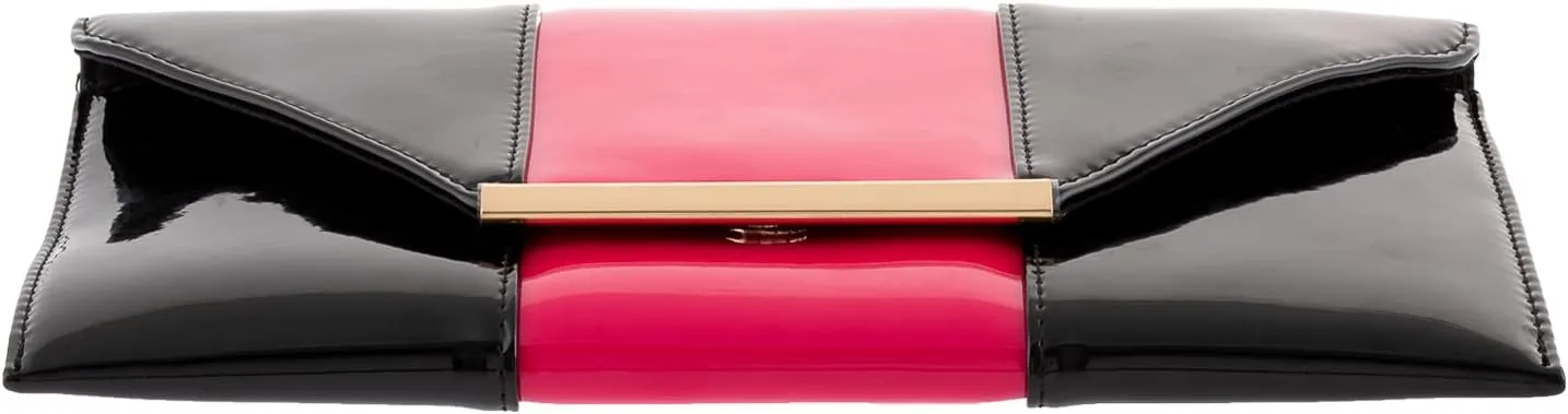 JNB Patent Color Block Envelop Clutch