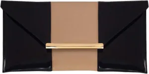 JNB Patent Color Block Envelop Clutch