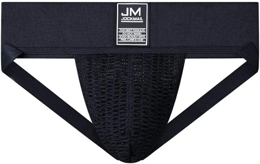 JOCKMAIL Men's Briefs Jock Strap Athletic Supporter Wide Belt Comfortable Men Sport Underwear Briefs for Gym Sport