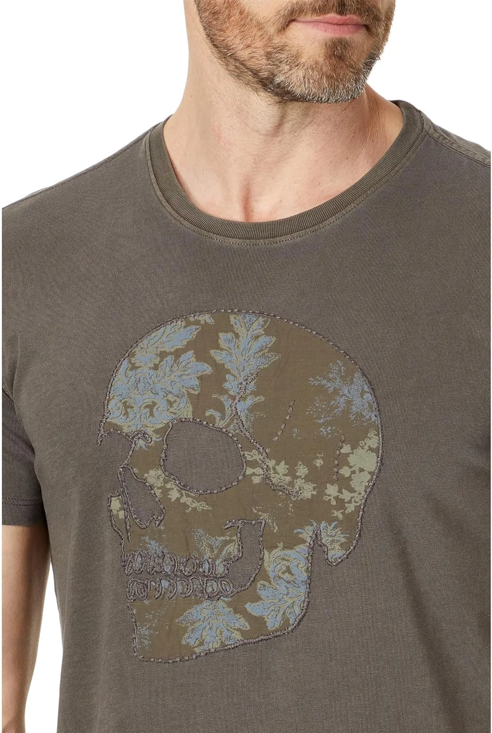 John Varvatos Men's Applique Skull Tee