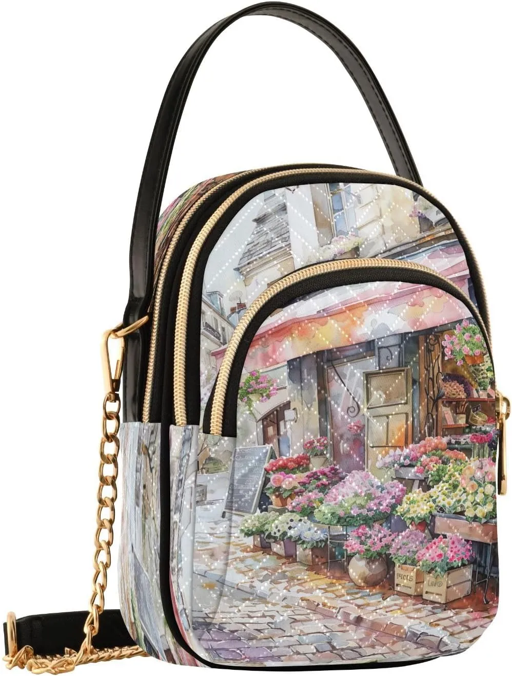 Joisal Hot Dog Cartoon Quilted Crossbody Bags for Women, Small Shoulder Purse Triple Zip Summer Handbags
