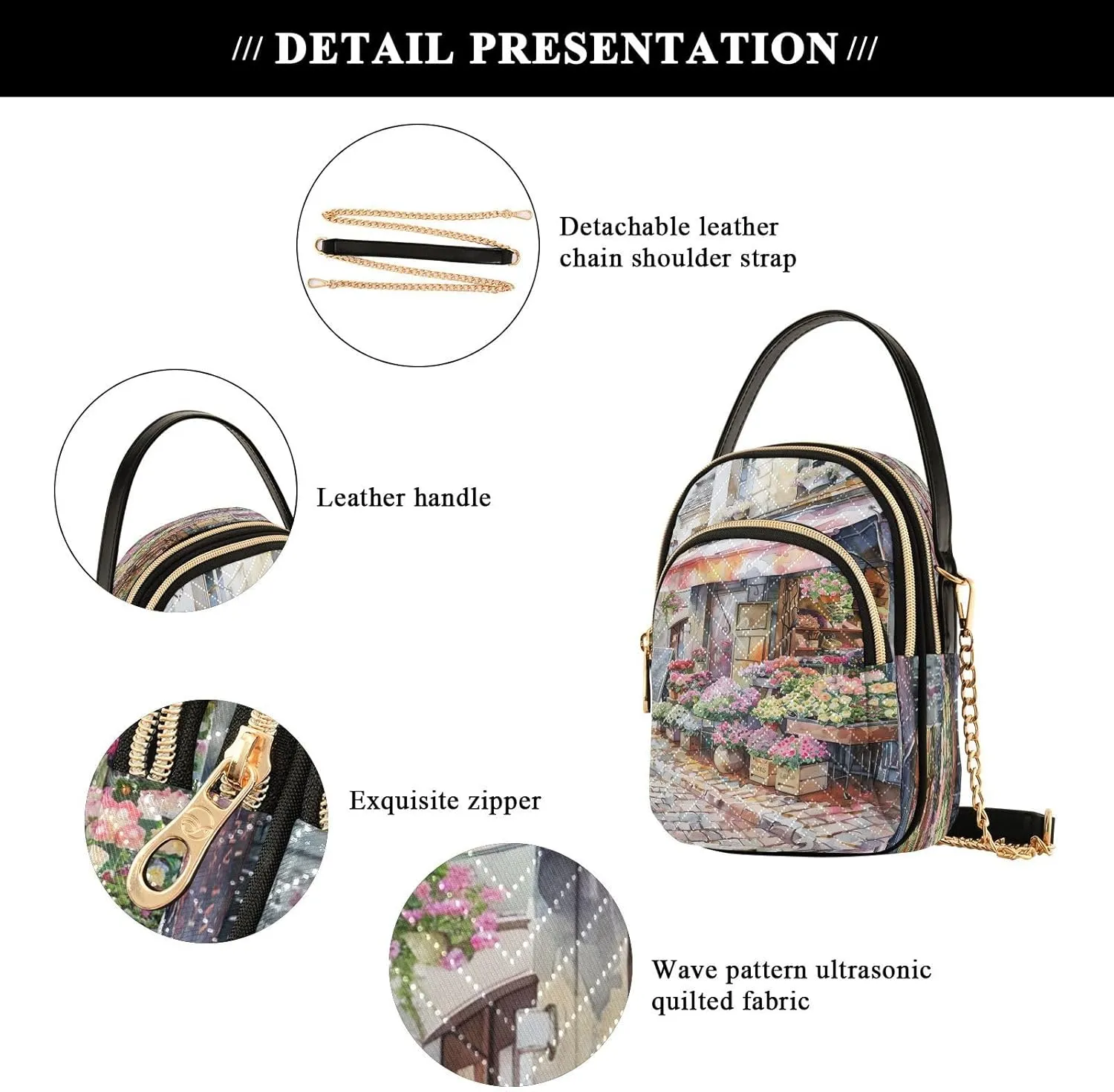 Joisal Hot Dog Cartoon Quilted Crossbody Bags for Women, Small Shoulder Purse Triple Zip Summer Handbags