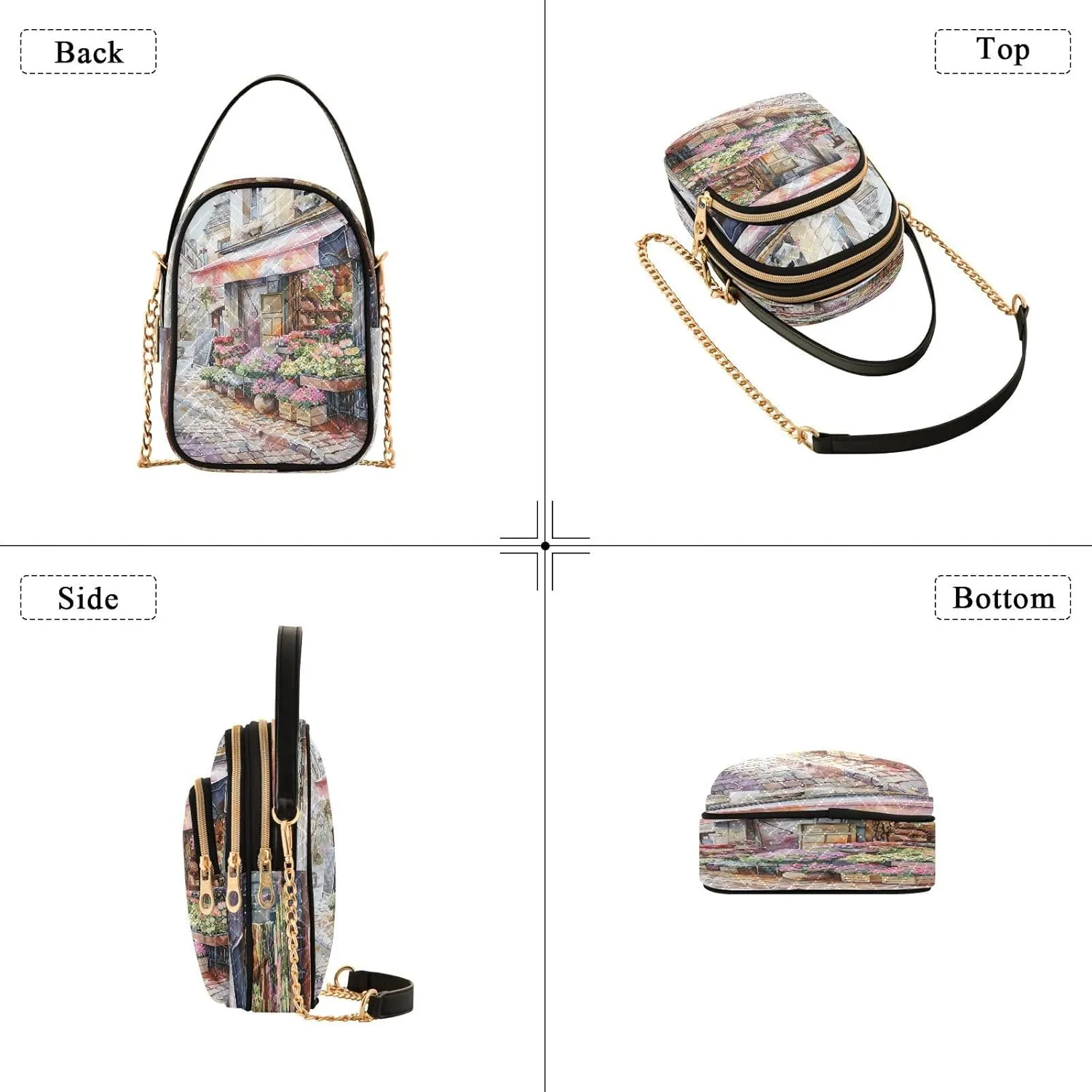 Joisal Hot Dog Cartoon Quilted Crossbody Bags for Women, Small Shoulder Purse Triple Zip Summer Handbags