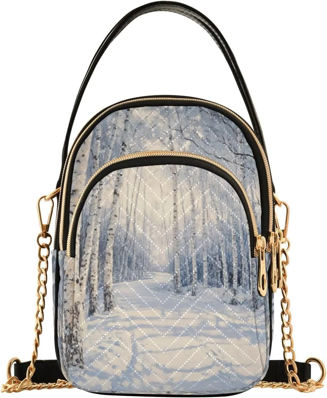 Joko Ivery Birch Tree White Multi Pockets Crossbody Bags for Women Zip Cell Phone Purse Wallet Bag with Detachable Shoulder Strap Wallet Purses for Women Girls Trendy Gift Traveling Working Shopping