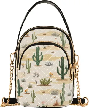 Joko Ivery Wilderness Cactus Multi Pockets Crossbody Bags for Women Zip Cell Phone Purse Wallet Bag with Detachable Shoulder Strap Wallet Purses for Shopping Traveling Working Women Trendy Gift
