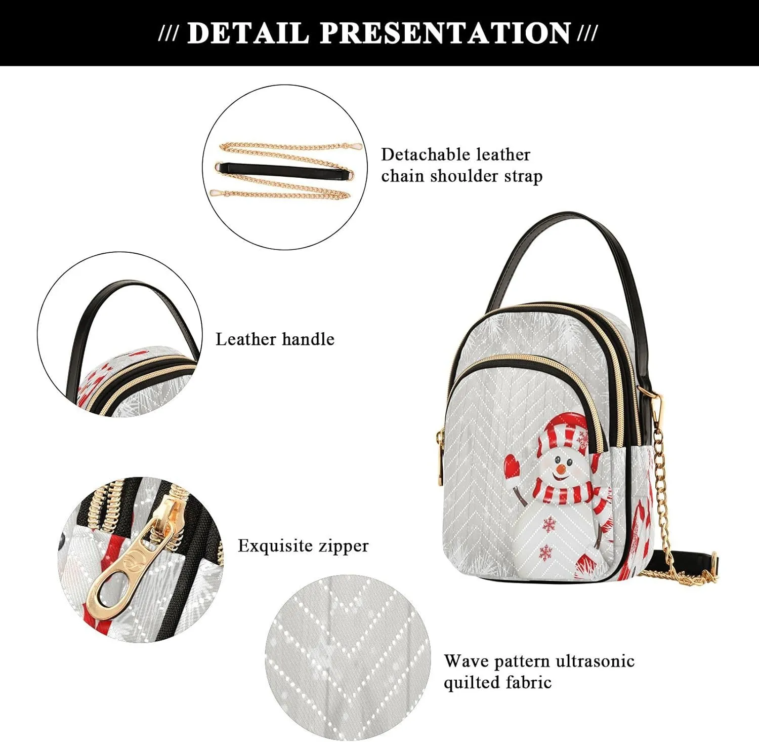 JSTEL Small Crossbody Bag for Women with Compartments,Long Strap Crossbody Purse Polyester Phone Purse Wallet