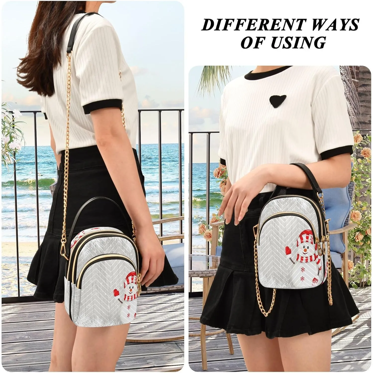 JSTEL Small Crossbody Bag for Women with Compartments,Long Strap Crossbody Purse Polyester Phone Purse Wallet