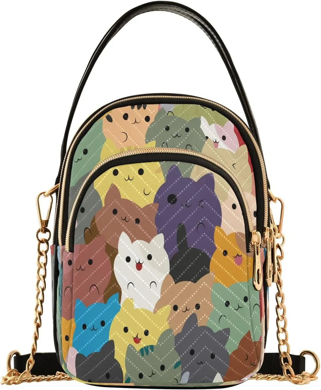 JSTEL Small Crossbody Bag for Women with Compartments,Long Strap Crossbody Purse Polyester Phone Purse Wallet
