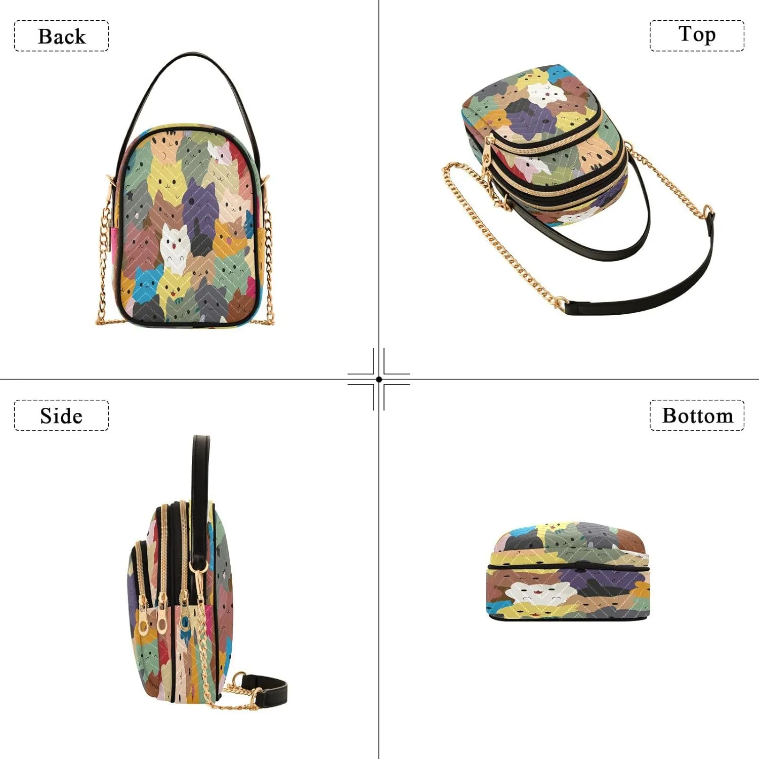 JSTEL Small Crossbody Bag for Women with Compartments,Long Strap Crossbody Purse Polyester Phone Purse Wallet