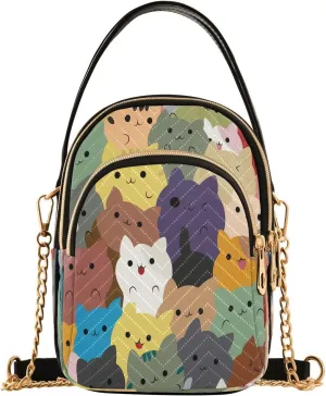 JSTEL Small Crossbody Bag for Women with Compartments,Long Strap Crossbody Purse Polyester Phone Purse Wallet