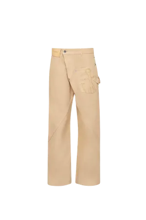 JW Anderson Twisted Workwear Trousers Beige