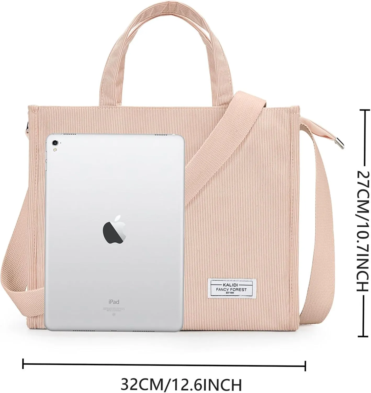 KALIDI Tote Bag for Women Corduroy Crossbody Bag Casual Zipper Tote Fashion Shoulder Handbag Hobo bag with Pockets