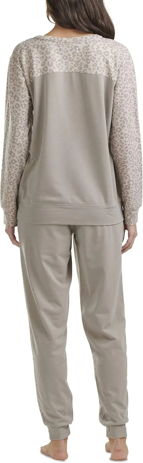 Karen Neuburger Women's Pajamas Color Blocked French Terry Lounge Set