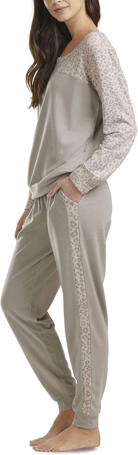 Karen Neuburger Women's Pajamas Color Blocked French Terry Lounge Set