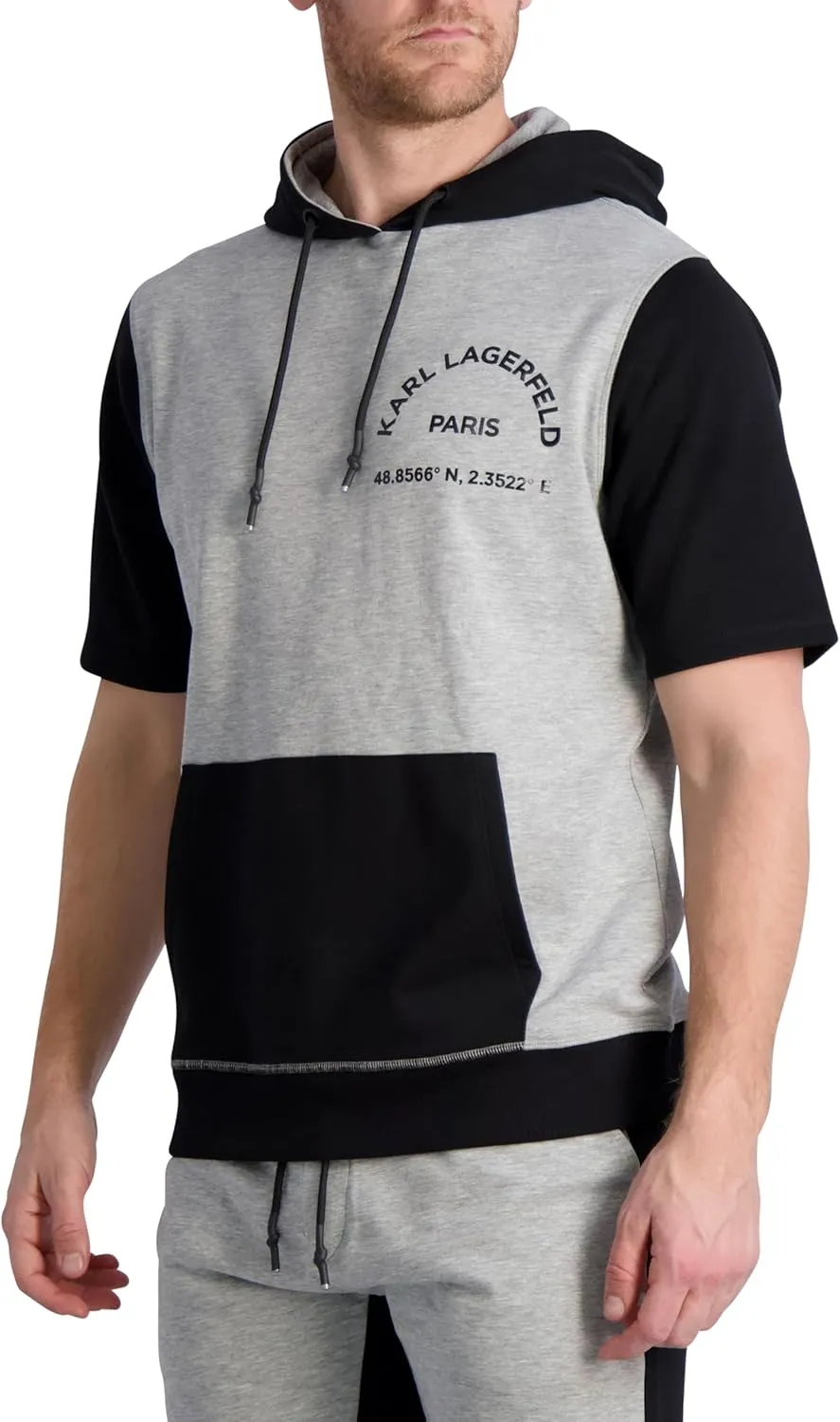Karl Lagerfeld Paris Men's Soft Color Block Hoodie