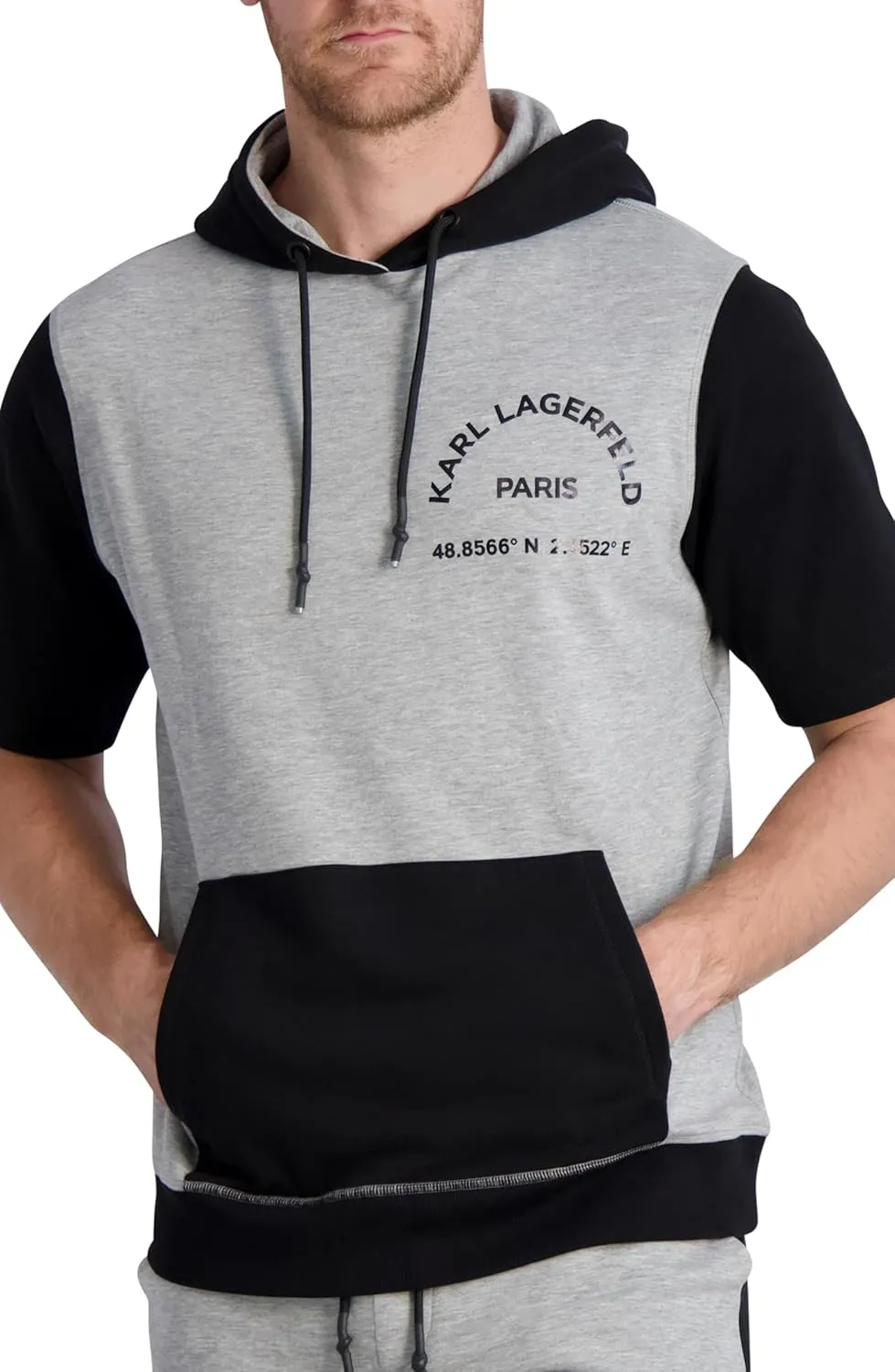 Karl Lagerfeld Paris Men's Soft Color Block Hoodie