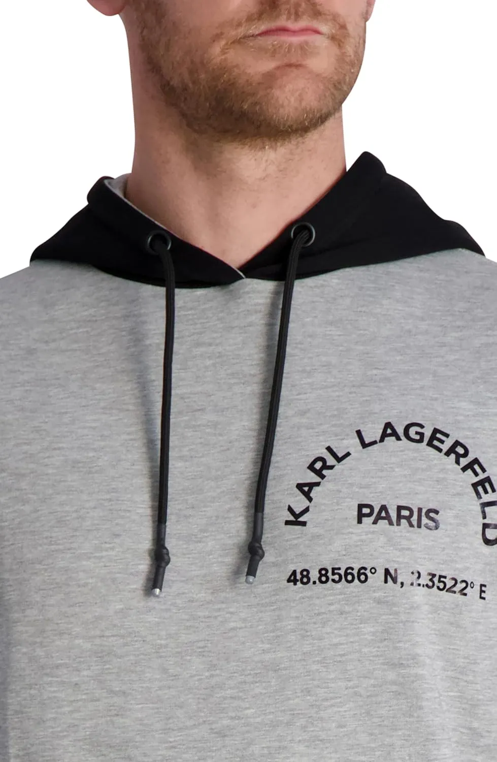 Karl Lagerfeld Paris Men's Soft Color Block Hoodie