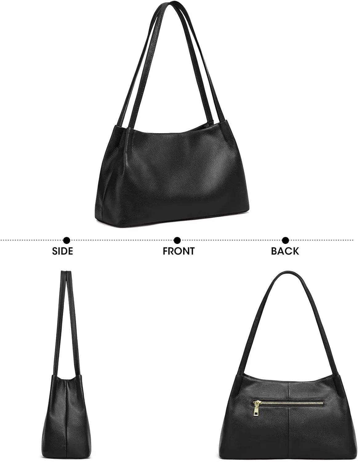 Kattee Leather Purses and Handbags for Women, Soft Genuine Leather Shoulder Hobo Bags with Top Magnetic Snap Closure