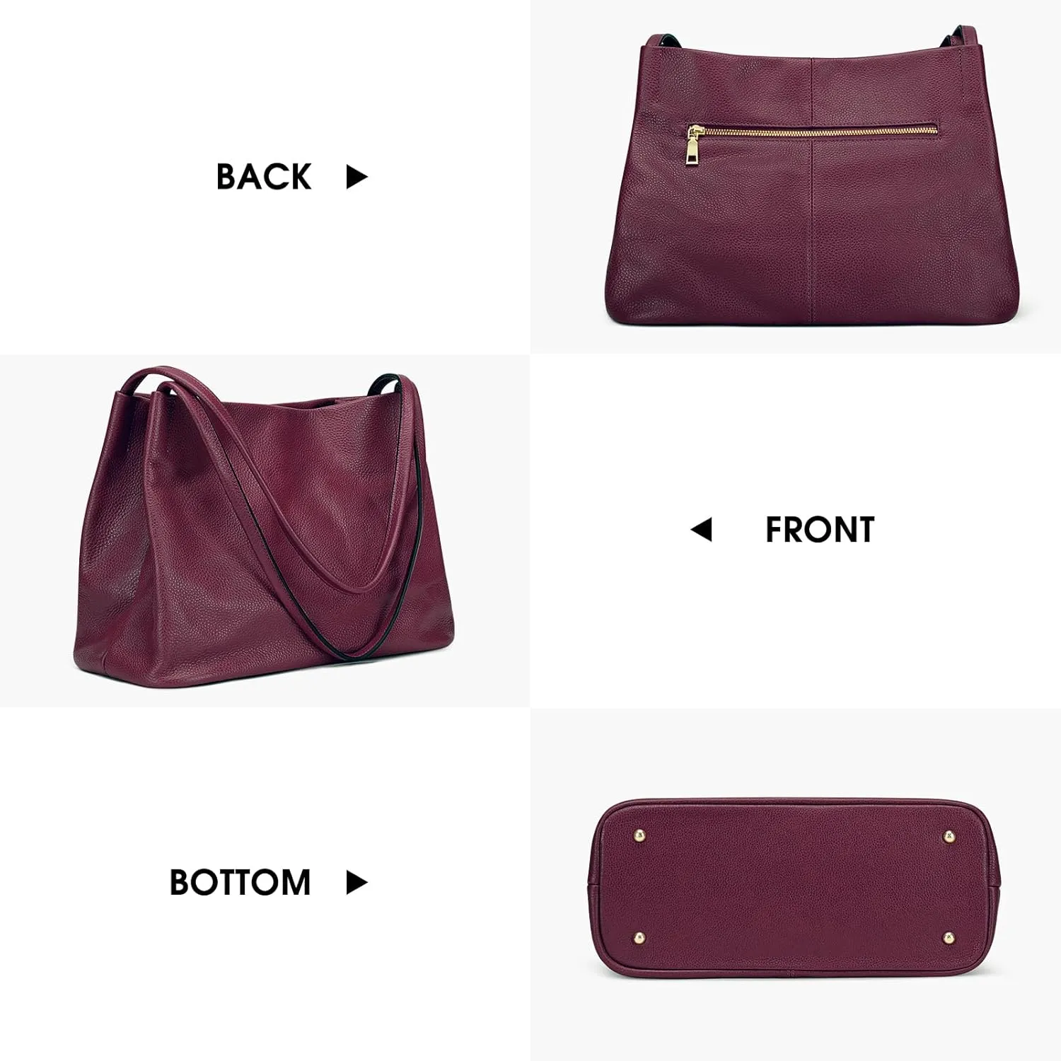 Kattee Leather Tote Bags for Women, Casual Shoulder Hobo Purses and Handbags, Top Magnetic Snap Closure