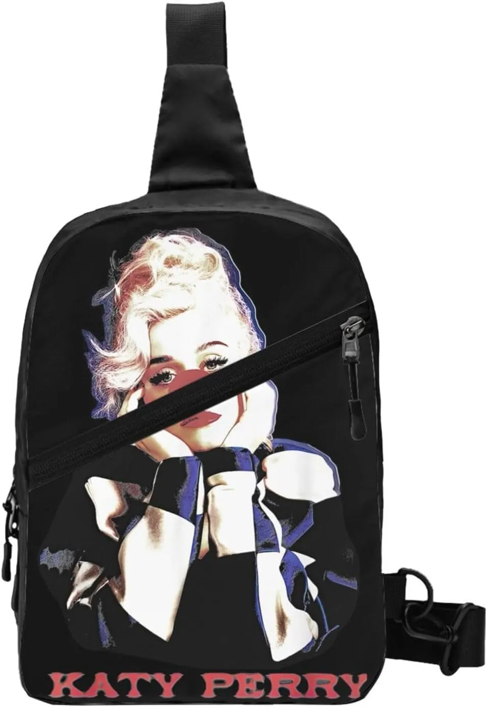Katy Great Artist Perry Chest Bag Crossbody Handbag Sling Bag Adjustable Shoulder Bag Hiking Daypack Funny Chest Package Foldable Multipurpose Daypack for Shopping