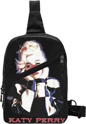 Katy Great Artist Perry Chest Bag Crossbody Handbag Sling Bag Adjustable Shoulder Bag Hiking Daypack Funny Chest Package Foldable Multipurpose Daypack for Shopping