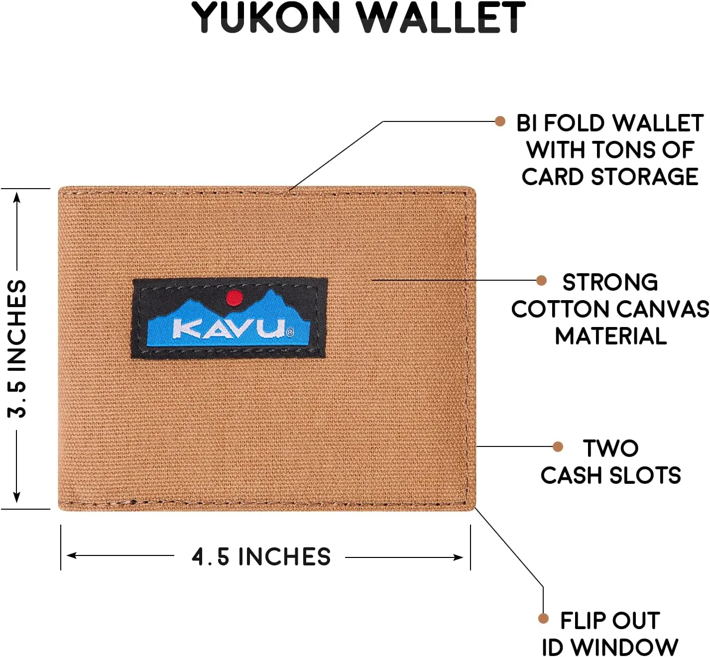 KAVU Yukon Bi Fold Cotton Canvas Wallet