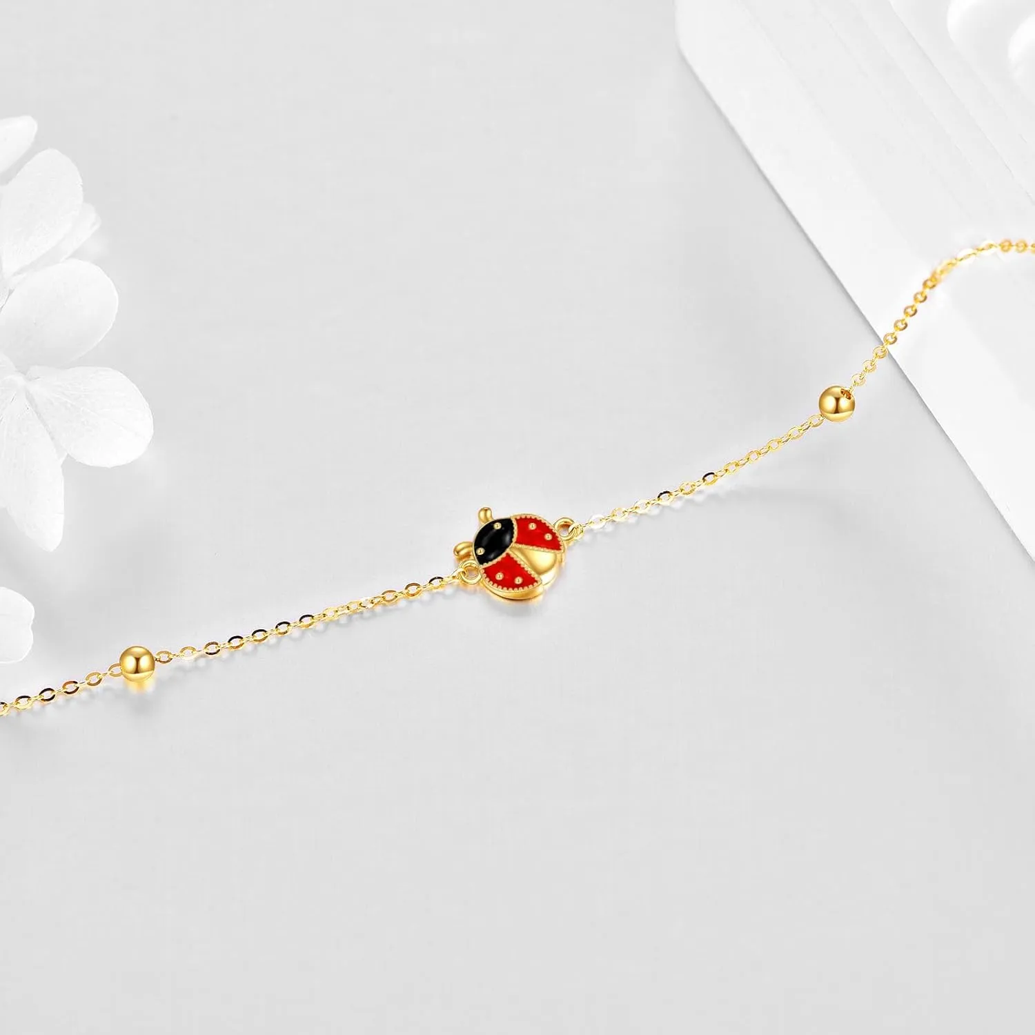 KECHO 14k Gold Thin Chain Bracelet Fine Jewelry Birthday Gift for Women