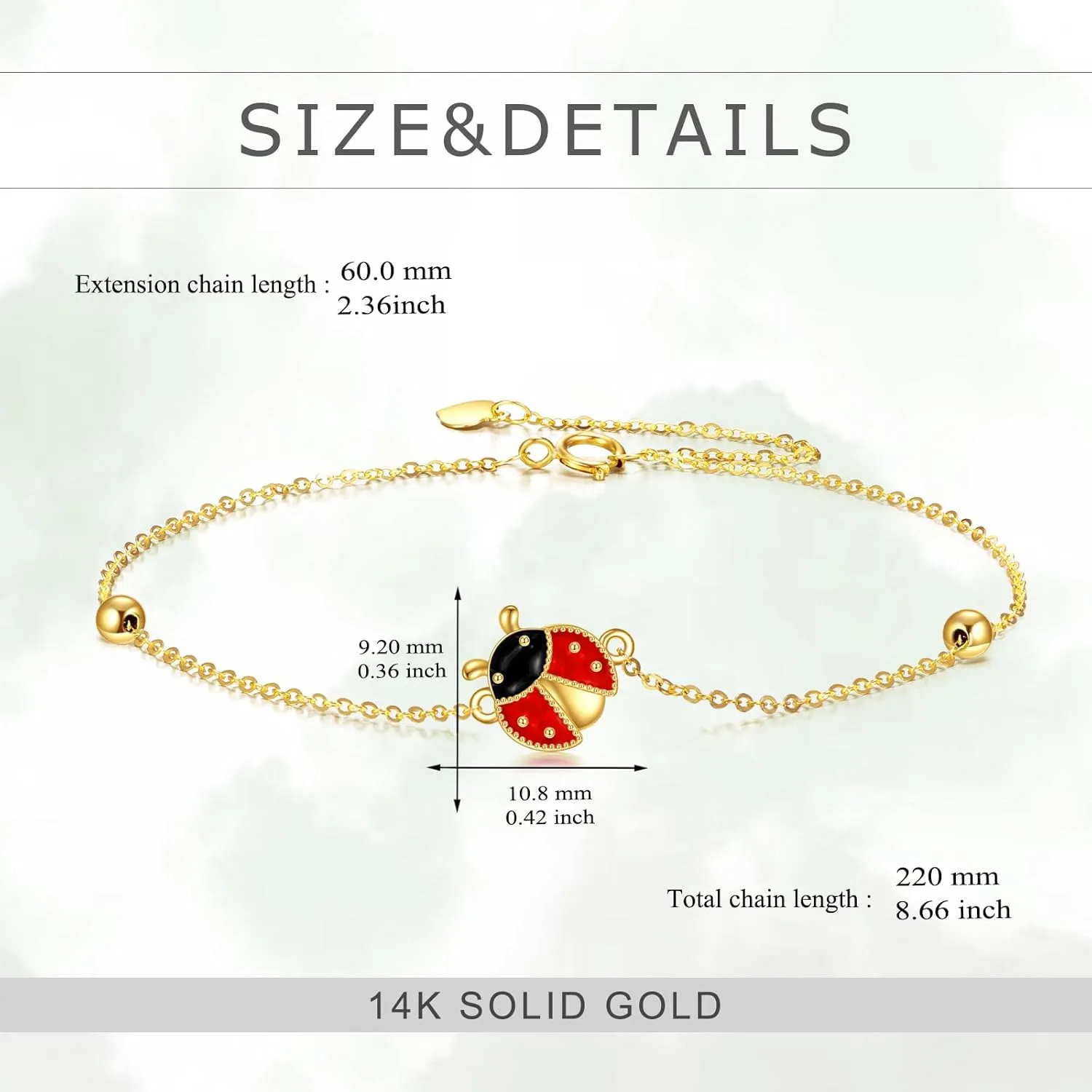 KECHO 14k Gold Thin Chain Bracelet Fine Jewelry Birthday Gift for Women