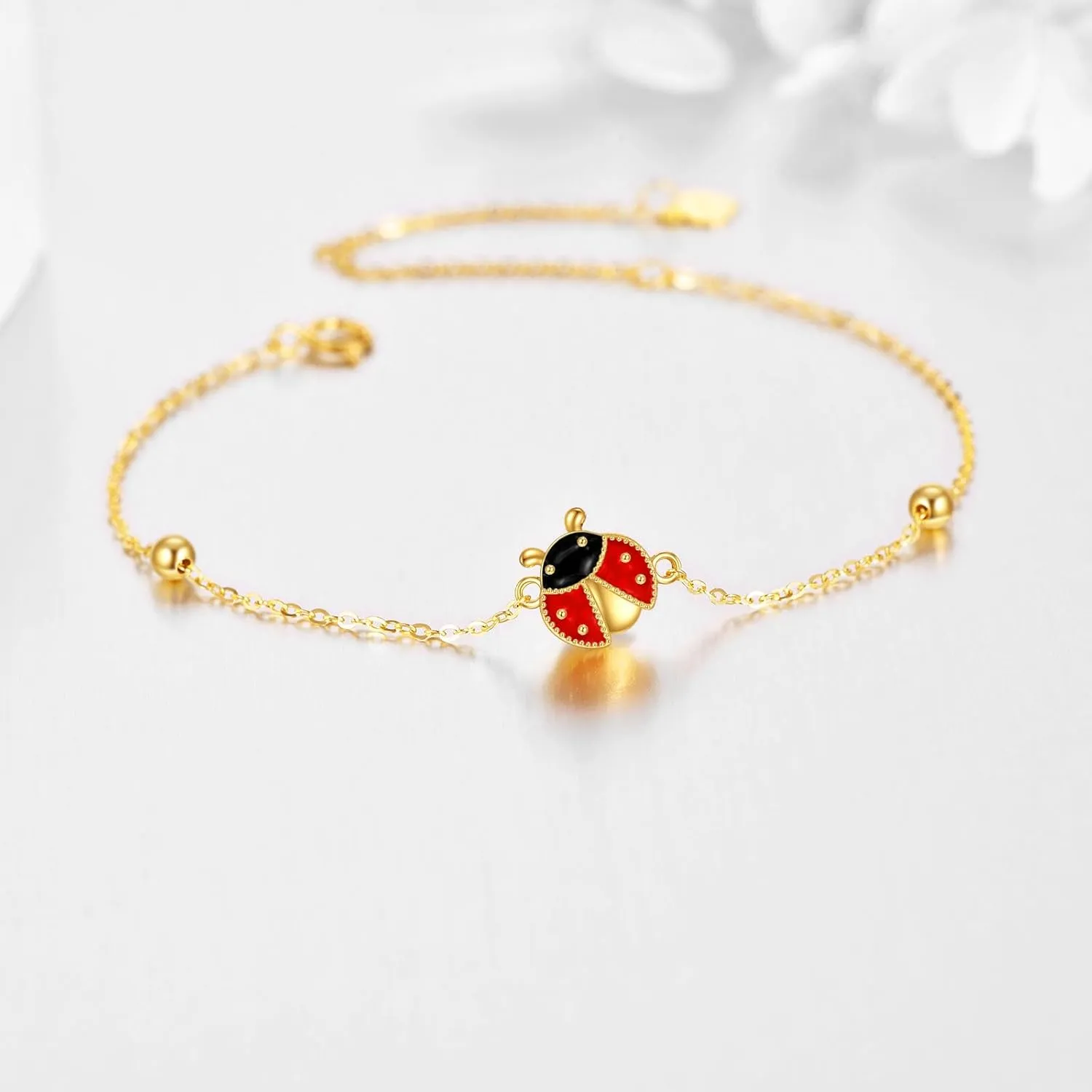 KECHO 14k Gold Thin Chain Bracelet Fine Jewelry Birthday Gift for Women