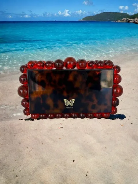 Kira White Acrylic Clutch Bag