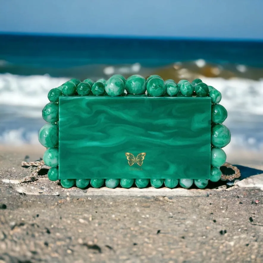 Kira White Acrylic Clutch Bag